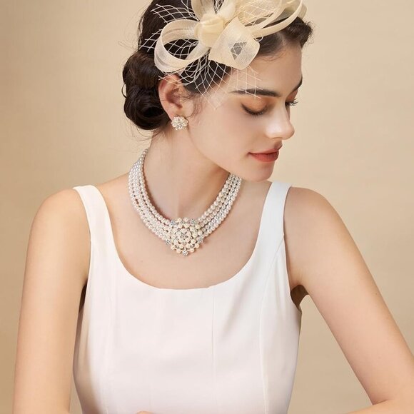 Fascinator Headband Feather Women's Tea Party Derby Wedding Fancy Hat - Picture 3 of 5